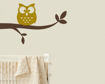 Owl Standing on Branch Animal Nursery Decal Owl Standing on Branch Animal Nursery Decal
